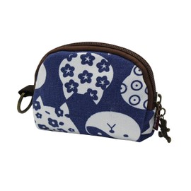 FuninCrea Small Coin Purse Semicircular Coin Wallet with Animal Pattern for Womens and Girls, Women Wallets Coin Bag Canvas Coin Pouch Mini Ladies Purse with Pendant Zipper and Key Ring (Style 2)