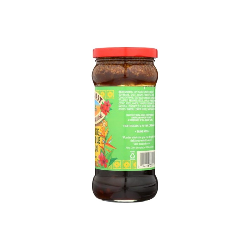 (Pack of 3) Kona Coast Paradise Pineapple Teriyaki Sauce, 15