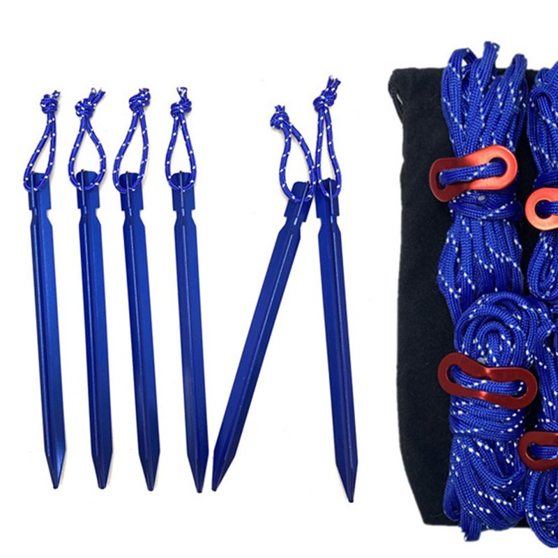 Tent Ropes Peg Buckles Reflective Ropes Set with Storage Bag