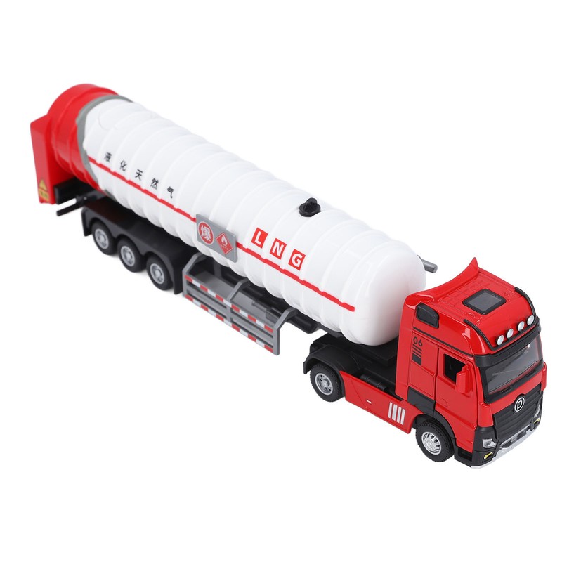 Alloy Gas Tanker Truck Model Water Spray High Simulation Detachable