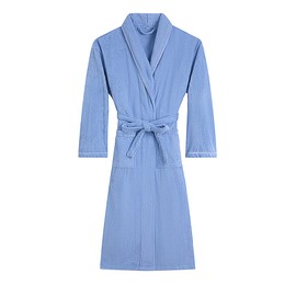 Woralnic Bata de spa para mujer, de tela de rizo, de algodón, de forro polar, Kimino, talla grande, Azul / Patchwork, L