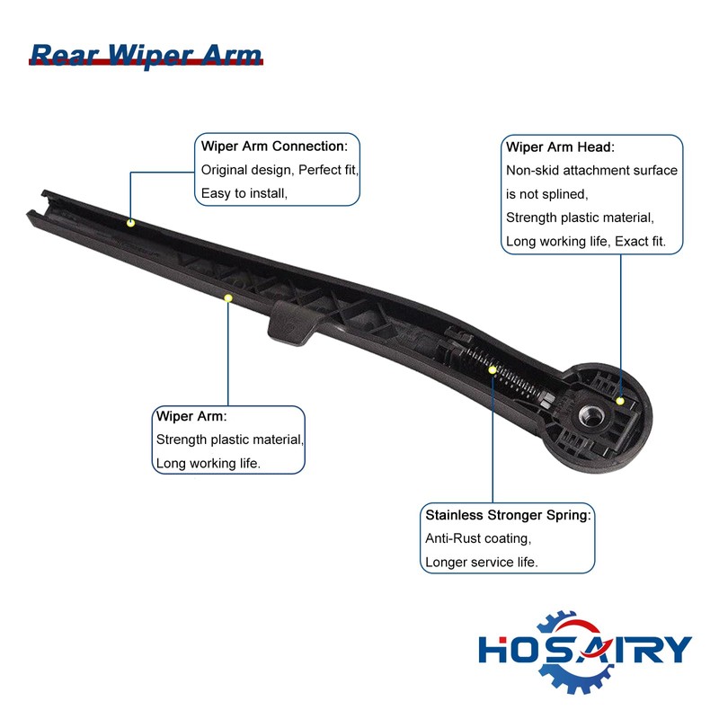 HOSAIRY Rear Wiper Arm Blade Set for Jeep Commander SUV