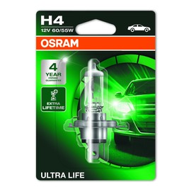 Osram 64193 H4 Halogen Spot Light, 12 V, Ultra Life, White (White)