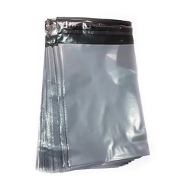 50 Grey Colour Plastic Polythene Peel + Seal Mailing Postal Bags Large Size 12 x 16" / 305 x 405mm Self Seal Packing Packaging Postage Mail Sacks Envelopes Mailers