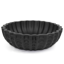 LIN CHUAN Modern Decorative Bowl, Sculptural Resin Display Bowl for Home Decor, Large Centerpiece for Kitchen Counter or Entry Table, Key Bowl or Fruit Holder, Black