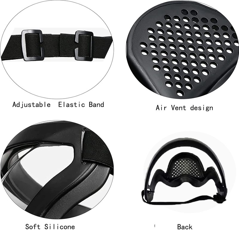 DSHTP Full Face Shield, Reusable Anti-Fog Transparent High-Definition Platic Face