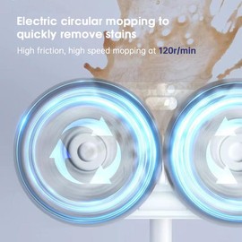 Electric Mop - 30 Seconds One-Touch Self-Cleaning Mop Cordless Floor Mop with 4 Pack Mop Pads and Automatic Cleaning Buckle Rechargeable Floor Polisher for Wooden, Marble, Tile, Hardwood Floor Multifunction