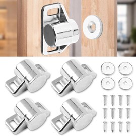 Pack of 4 Magnetic Catch Cupboard, Door Magnet Magnetic Catch for Cabinet Doors, Rustproof Durable Balcony Door Catch, Door Magnet Strong, Door Closer No Drilling for Cupboards, Doors and Drawers,