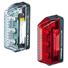 Topeak Aero USB Combo Bike Light, black, 6.6 x 3.4 x 2.4 cm / 2.6” x 1.3” x 0.9” (light)