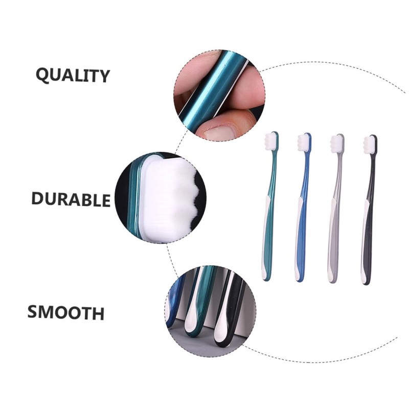 NOLITOY 4pcs Soft Bristle Toothbrushes for Adults Ergonomic Design Random