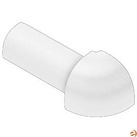 Schluter Rondec 90-Degree Out Corner with Rounded Reveal Surface - Finishing and Edge-Protection Profile - 3/8" Aluminum Bright White - ED/RO100BW