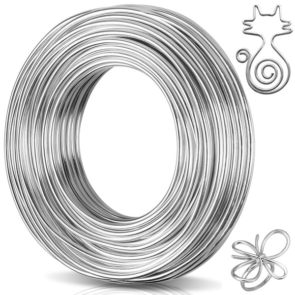 Caianwin 32 Feet Craft Wire 9 Gauge, 3mm Bendable Aluminum