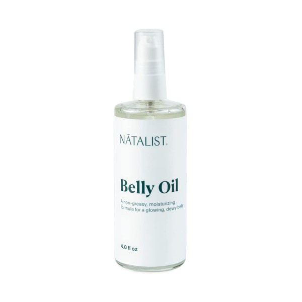 NATALIST Belly Oil Spray Moisturizer Hydrating, Smoothing Natural Stretch Mark Skincare Serum - Nourishing Rub Organic Argan, Coconut & Shea Butter Soothes Itchy Dry Skin for Women - 4 fl oz