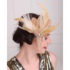 Rumtock Champagne Flapper Hair Piecewith Head Chain 1920s Hair Jewelry