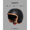 TRIANGLE 3/4 Motorcycle Helmet,Retro Vespa Open Face Adults Helmets with