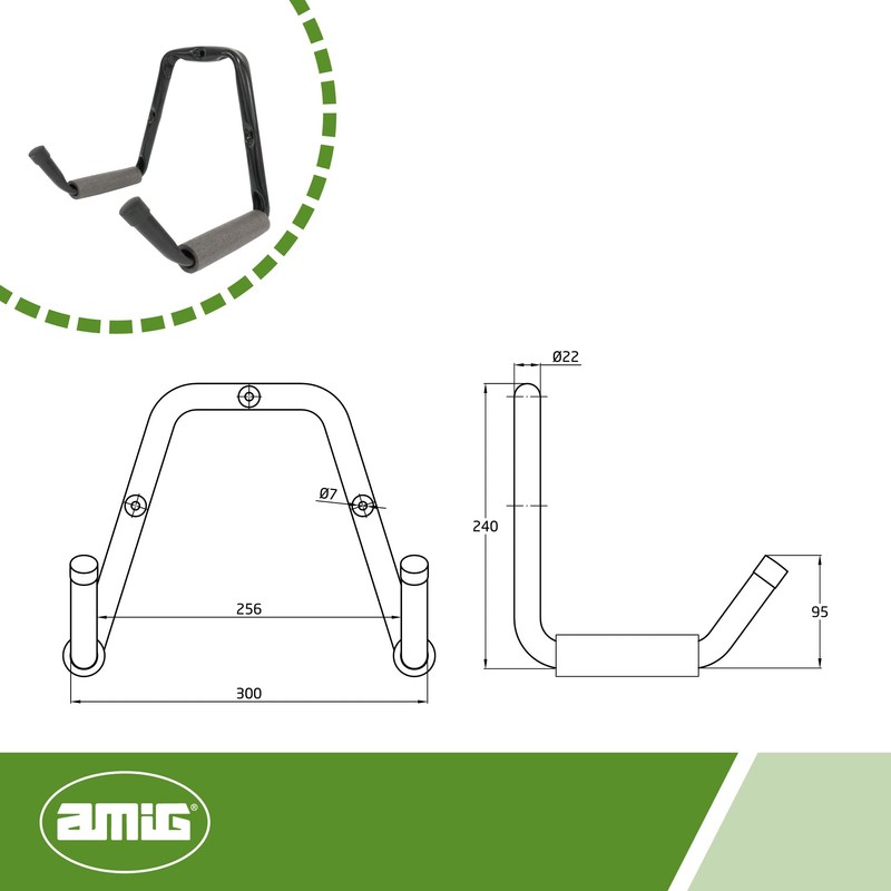Amig - Garage, Garden or Bicycle Tool Hanger | Wall
