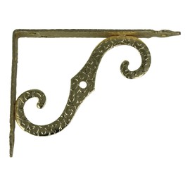 Amig - Shelf Bracket Stainless Steel Model 2 | Metal Bracket for Shelves | Shelf Bracket | Colour: Painted Brass | Dimensions: 250 x 190 mm | Recommended Max Weight: 100 kg