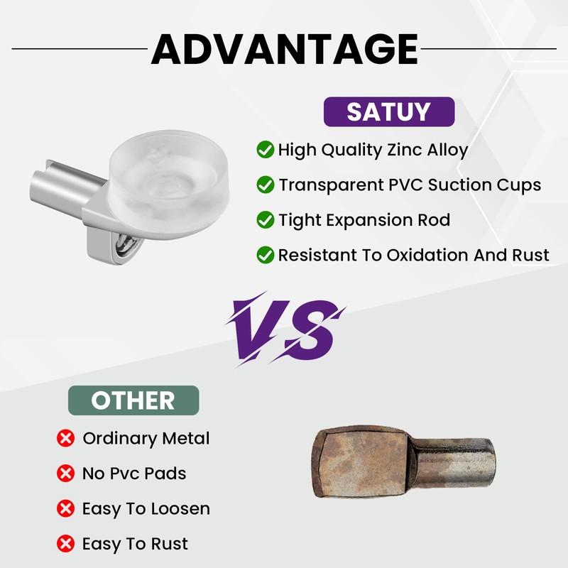 SATUY 5mm Shelf Support Peg with Suction Cup, Heavy Duty