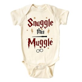Snuggle This Muggle Onesie® | Natural Color 100% Cotton | Printed using direct-to-garment printing (Natural, Short Sleeve 6-9 Month)