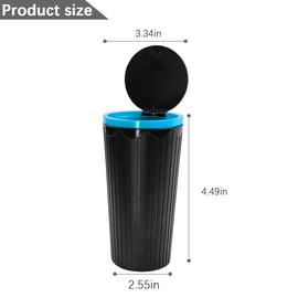 Norkmdi Bling Car Trash Can with Lid, Crystal Rhinestones Portable Mini Vehicle Cup Holder Garbage Bin for Woman Girl, Automotive Interior Dustbin Accessories, Universal for SUV Sedan Truck (Blue)