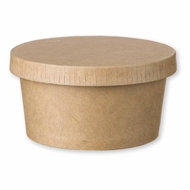 VEPATIM 50 ice cream cups made of kraft paper FSC® round 140 ml brown with lid