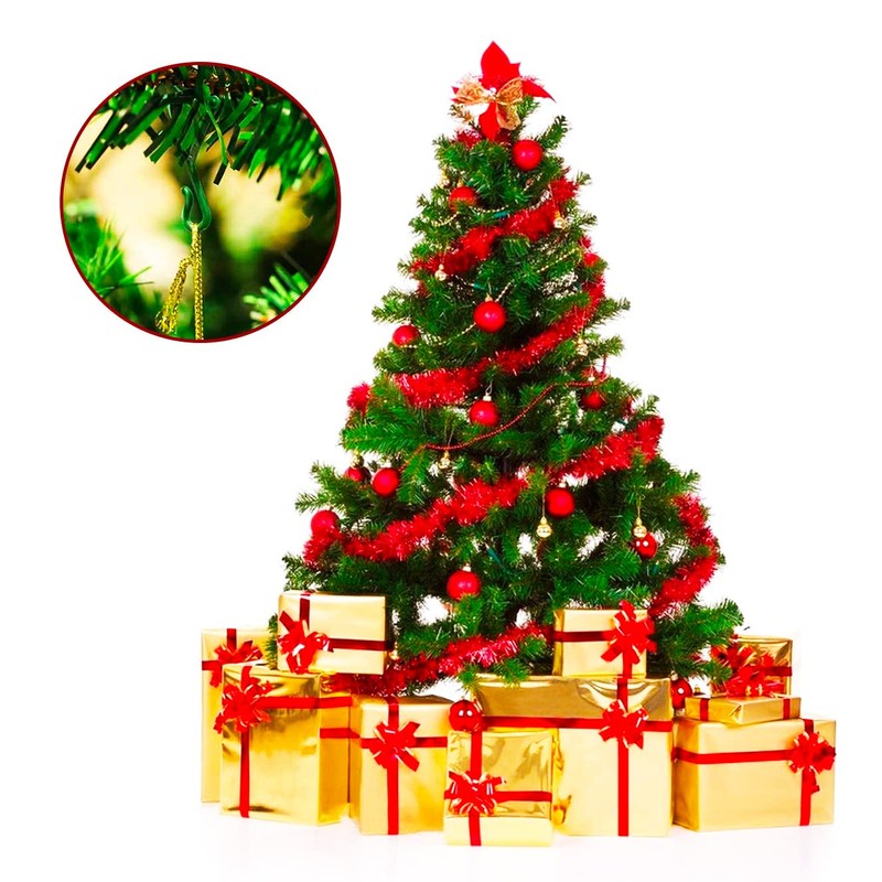 Gesar Pack of 200 Christmas Tree Hooks - Green Color