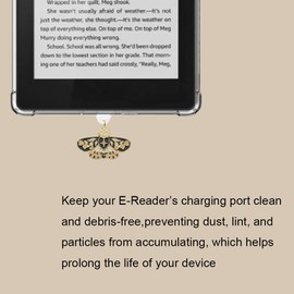 Butterfly Dust Plug Charm Compatible for Kindle Paperwhite 2021 Released, Elegant Charm for Type C Devices, Stylish Port Protector for Kindle, Set of 6