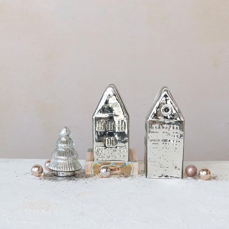 Creative Co-Op Mercury Glass House Decoration, Silver