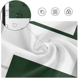 Kikiry Green Black Shower Curtain 60''W x 72''L Abstract White Grey Gray Emerald Geometric Checkered Modern Geometry Mid Century Neutral Minimalist Design Polyester 12 Pack Plastic Hooks