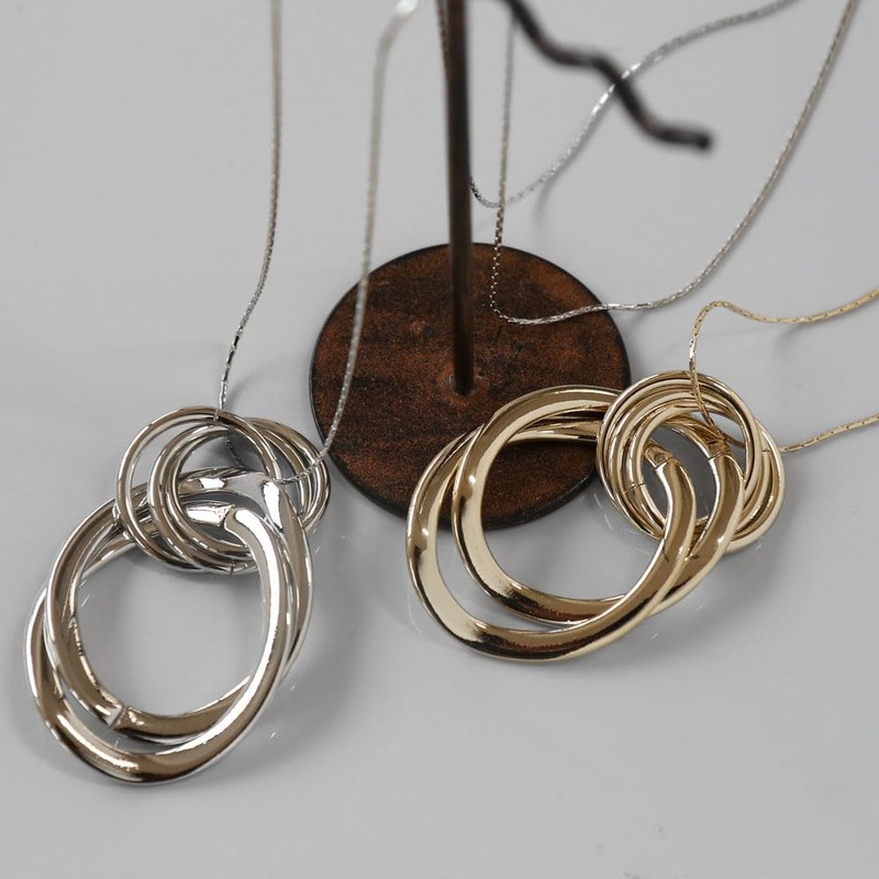 Jewel VOX Necklace, Nickel-Free, Oval, Long Necklace, Metal Allergy-Friendly, Stylish,