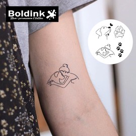Boldink Temporary Tattoos, semi permanent tattoos, 15-day long lasting tattoo sticker, waterproof and anti-reflective, unique design（Pet Love and Pawprint）