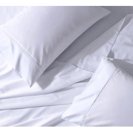 Royal Tradition Cool and Crisp Percale Cotton 4pc Sheet Set (Caifornia King Size, White) Made in USA Breathable Classic Bed Sheets