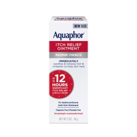 Aquaphor Itch Relief Ointment, 1% Hydrocortisone<wbr/>, Anti-Itch Cream, 2oz