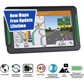 Unbranded GPS Navigator for Truck 7 inch Touch Screen Car GPS Voice Turn map Free Update - S7