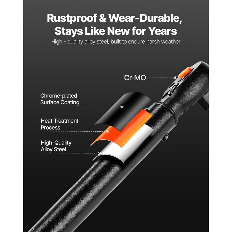 VEVOR 3/8 Inch Drive Torque Wrench, 10-100 ft.lb/13.6-135.6 Nm, Dual-Direction