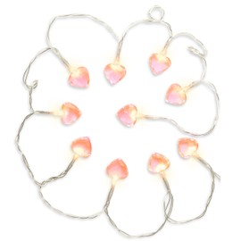 iscream 10 Light Pretty Pink Hearts 65" Long Battery Operated Light String