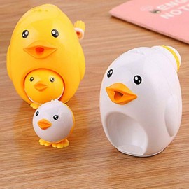SUPERTOOL Cute Cartoon Pencil Sharpener,Hen Mommy& Baby Design,White,New Stationery for School/Office (1 Pcs)