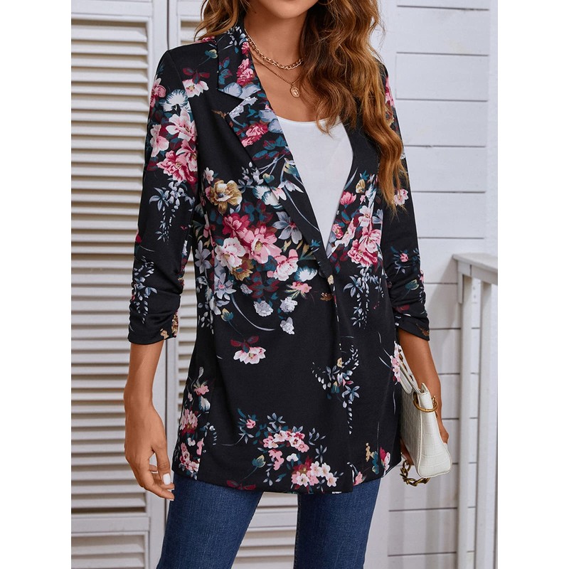 MINTLIMIT Women Lapel Suit Jacket Casual Long Sleeve Blazer Work