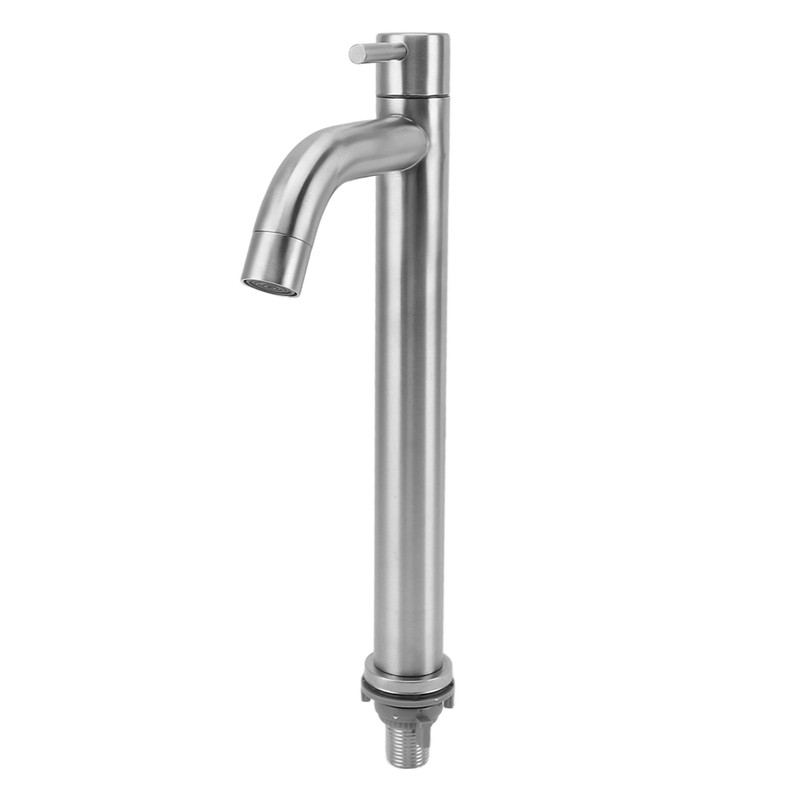 Single Cold Water Kitchen Faucet Stainless Steel Single Hole Bathroom