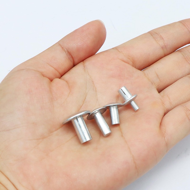 3/16" Diameter X 3/8" Length Brazier Head Solid Aluminum Rivets,