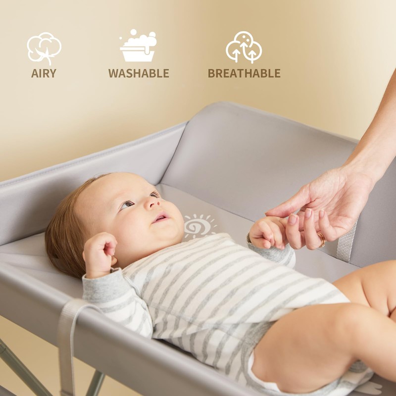 KARAOK Baby Changing Table with Wheels, Portable Diaper Changing Station