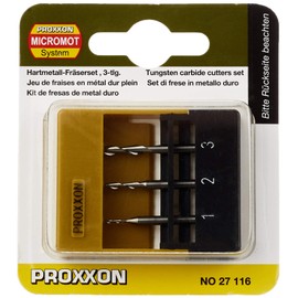Proxxon 27116 Milling cutters, 3 pcs. (1/32", 5/64", 7/64")