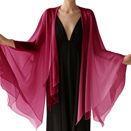 Eychei Burgundy Chiffon Scarf, Soft Breathable Chiffon Shawls and Wraps, Elegant Silky Women's Hijab for Evening Dresses Wedding Bridal Scarves (79 x 24 inches)