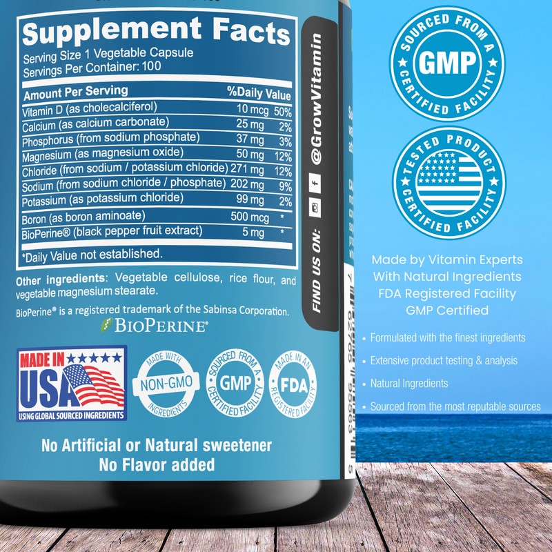 Dr. Berg Electrolyte Capsules - Electrolyte Supplements for Supporting Energy,