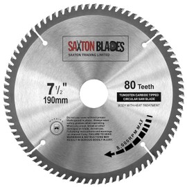 TCT19080T Saxton TCT Circular Wood Saw Blade 190mm x 30mm x bore x 80T for Bosch Makita Dewalt