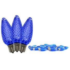 25 Pack of C9 Dimmable Smooth Blue LED Retrofit Bulbs