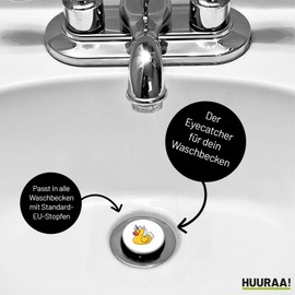 Huuraa Sink Plug Squeaky Duck Unicorn Rubber Duck Unicorn Gift 4 cm Height Adjustable 6.5 to 8.5 cm Squeaky Duck Unicorn Gift Idea