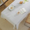 meioro Striped Tablecloth, Rectangular Tablecloth with Tassels, Washable Tablecloths, Decorative