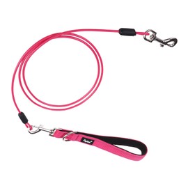 PUPTECK Chew Proof Dog Leash for Small Medium Large Dogs, Heavy Duty Dog Leashes with Padded Handle, Steel Cable Lead with Detachable Short Leash for Training Walking, Hot Pink