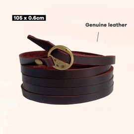 Rantanto Genuine Leather Wrap Bracelets Trendy Western Stackable Cuff Adjustable Boho Layered Bracelet Jewelry For Men Women (Coffee)